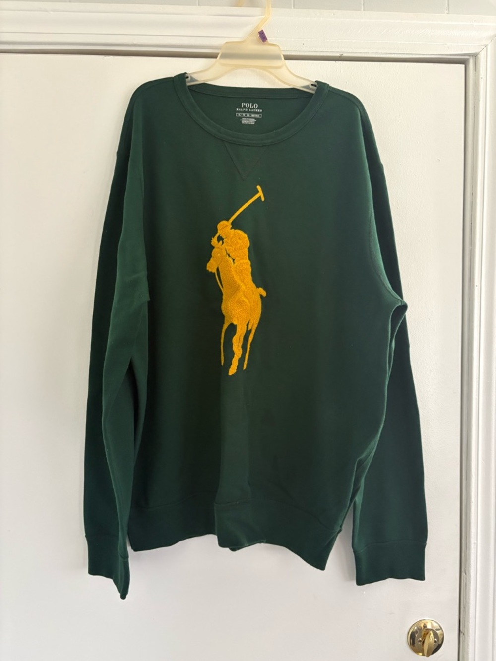 Polo by Ralph Lauren Deep Green Crewneck with Yellow Polo Player